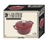 Sabatier 3.3lt Red Cast Iron & Enamel Casserole Dish