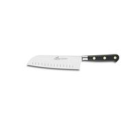 Sabatier 714780 Ideal Inox Santoku Knife With Granton Edge, 18 cm,Black