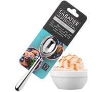 Sabatier Aluminum Spoon Ice Cream Scoop - Chrome Coloured Accessory for Tackling Frozen Dessert, Dishwasher Safe. Suitable Tool for Making Balls Out of Melon and Other Fruit
