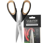 Sabatier Professional 22cm Heavy Duty Kitchen Scissors - Ultra Sharp Fine Serrated Blades & Perfect Soft Grip Handles with Cork Effect. Multipurpose Shears for General Kitchen Tasks. Dishwasher Safe