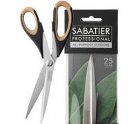 Sabatier Professional 25cm Heavy Duty All Purpose Scissors - Ultra Sharp Plain Edge Blades & Comfortable Soft Grip Handles with Cork Effect. Multifunctional Scissors for General Use. Dishwasher Safe