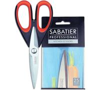 Heavy Duty All Purpose Scissor - Sabatier Professional 22cm/8.5”. Soft Grip, Dishwasher Safe, Multifunctional Utility General Use Strong Straight Edge Snips/Shears. Taylors Eye Witness