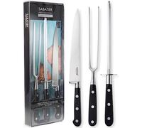 Sabatier Professional 3 Piece Carving Knife, Carving Fork & Sharpening Steel Set