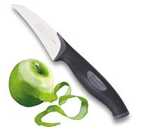 Sabatier Professional™ Expertise Kitchen Curved Peeling Knife - 8cm Chrome Molybdenum Stainless Steel, Finely Ground Razor Sharp Blades. Ergonomic Soft Grip Handle. 20 Year Guarantee