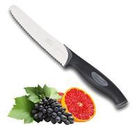 Sabatier Professional L’Expertise Kitchen Serrated Utility Knife - 12cm Chrome Molybdenum Stainless Steel, Finely Ground Razor Sharp Blades. Ergonomic Soft Grip Handle. 20 Year Guarantee