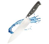 Sabatier Professional Large Cooks/Chefs Kitchen Knife - 8in/20cm Full Tang Taper Ground Stainless Steel Blade. Unique GreyPakkawood Triple Rivet Handle. Lifetime Performance 25yr Guarantee