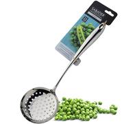 Sabatier Professional Large Metal Skimmer - Mirror Polished Stainless Steel Cooking Spoon for Draining Frying Oil, Serving Boiled Veg Or Pasta. Strong Construction. 25 Year Guarantee, Dishwasher Safe
