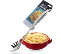 Sabatier Professional Large Metal Spaghetti Server Ladle - Mirror Polished Stainless Steel Fork Spoon to Measure, Drain & Serve Pasta. Strong Construction. 5 Year Guarantee, Dishwasher Safe