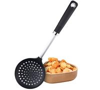 Sabatier Professional Nylon Skimmer Spoon - Anti-Scratch for Non-Stick Pans. Dishwasher Safe. Stainless Steel Core, Soft Grip Handle. Large and Slotted for Draining.25 Year Guarantee.