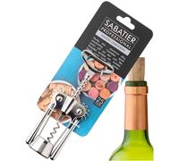 Sabatier Spiral Corkscrew Wine Bottle Opener - Easy to Use, Guaranteed to Cleanly Remove Cork Without Tearing, Dishwasher Safe, Essential Kitchen Gadget for Wine Lovers, Chrome