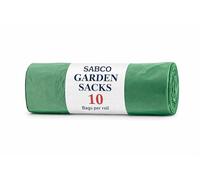 Sabco - 10 Garden Waste Bags Heavy Duty Roll - 110 Litre Extra Large Green Refuse Sacks (18” x 29” x 39”) Strong Bin Liners for Grass, Leaves, Hedge Clippings & Outdoor Rubbish (1)