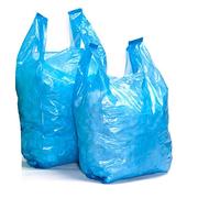 Sabco - 100pcs 12x18x24" Blue Carrier Bags - Vest Style Plastic Bags With Handles