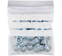 Sabco - 100pcs Grip Seal Bags with Write On Panel - 4" x 5.5" Clear Resealable Plastic Bags for Storage & Packaging
