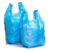 Sabco - 500pcs 12x18x24" Blue Carrier Bags - Blue Vest Style Plastic Bags With Handles