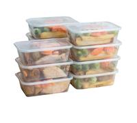 Sabco - 50pcs 500ml Reusable Plastic Microwave Containers with Lids - BPA Free, Freezer Safe, Dishwasher Safe, Durable Food Storage Boxes