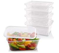 Sabco - 50pcs 750ml Clear Plastic Microwave Containers With Lids - Food Tubs Ideal For Takeaways & Restaurants - BPA Free Freezer Safe & Microwavable Meal Prep
