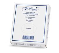 Sabco - Clear Food Grade Polythene Bags 1000 Pack, 25 Micron 100 Gauge Plastic Bags in Dispenser Box, Food Grade Storage Bags (7" x 9")