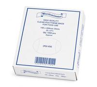 Sabco - Clear Food Grade Polythene Bags 1000 Pack, 25 Micron 100 Gauge Plastic Bags in Dispenser Box, Food Grade Storage Bags (6" x 8")