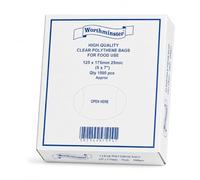 Sabco - Clear Food Grade Polythene Bags 1000 Pack, 25 Micron 100 Gauge Plastic Bags in Dispenser Box, Food Grade Storage Bags (5" x 7")