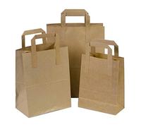 Sabco - Kraft Brown Paper Bags 7x8.5x3" Paper Bags with Handles for Shopping, Lunch, Gift, Picnic Premium Quality Brown Bags with Reliable Strength - Durable & Biodegradable Brown Carrier