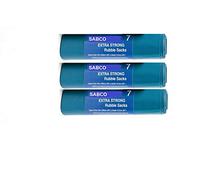 Sabco - Rubble Sacks Extra Heavy Duty Plastic Bags - 7 Bags on a Roll - Heavy Duty Bags 100 micron (400gauge) - Large Size 500mm x 750mm Refuse Sacks - Holds 20KG+ (3)