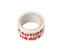 Sabco - White Caution Heavy Package Tape Rolls - Heavy Warning Packaging Labels On A Roll - Ideal For House Moving & Packing Parcels/Boxes (1)