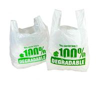 Sabco - White Vest Carrier Bags 100% Degradable - Large 11 x 17 x 21" - Eco Friendly Plastic Bags (300)