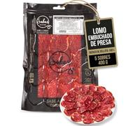 SABE A SABAS Iberian Bellota Embuchado Loin 100% 5 Envelopes of 80 g 400 g Sliced in Sachets Iberica Cana de Lomo Cured Fine Cut Ready to Eat Appetizer Table Gift Gourmet Tapas Gluten Free
