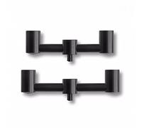Saber - 2 Rod Buzz Bar Set - Black Edition - 5.5" Front - 5" Back - Durable Black Anodised Finish - Accepts Big Pit Reels - Perfect Carp Fishing Accessories - Ideal Fishing Equipment