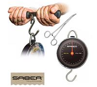 Saber CARP FISHING DIAL SCALES 27K / 55LB COMPLETE WEIGH BAR + FORCEPS