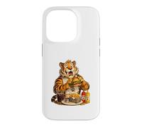 Saber Tooth Tiger Enjoying A Burger Case for iPhone 14 Pro