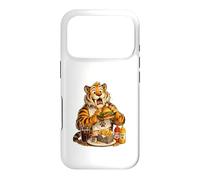 Saber Tooth Tiger Enjoying A Burger Case for iPhone 17 Pro