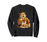 Saber Tooth Tiger Enjoying A Burger Sweatshirt