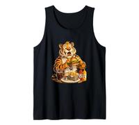 Saber Tooth Tiger Enjoying A Burger Tank Top