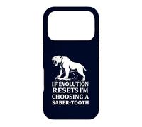 Saber Tooth Tiger Evolution Reset Vintage Animal Lover Humor Case for iPhone 17 Pro
