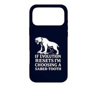 Saber Tooth Tiger Evolution Reset Vintage Animal Lover Humor Case for iPhone 17 Pro Max