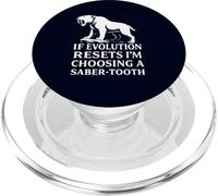 Saber Tooth Tiger Evolution Reset Vintage Animal Lover Humor PopSockets PopGrip for MagSafe