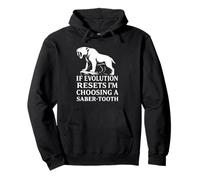 Saber Tooth Tiger Evolution Reset Vintage Animal Lover Humor Pullover Hoodie