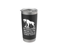 Saber Tooth Tiger Evolution Reset Vintage Animal Lover Humor Stainless Steel Insulated Tumbler