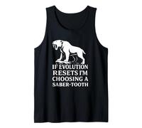 Saber Tooth Tiger Evolution Reset Vintage Animal Lover Humor Tank Top