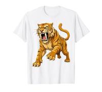 Saber Tooth Tiger Smilodon Value Graphic T-Shirt, Men, White, L