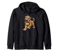 Saber Tooth Tiger Smilodon Zip Hoodie