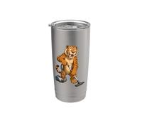 Saber Tooth Tiger Vacuum Cleaning Scene Stainless Steel Insulated Tumbler