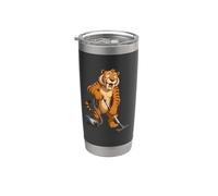 Saber Tooth Tiger Vacuum Cleaning Scene Stainless Steel Insulated Tumbler