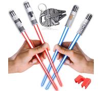 SaberSticks LED Star Wars Chopsticks, 2 Pairs, Blue & Red, Dishwasher Safe, Plastic