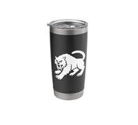 Sabertooth Tiger Minimalist Black and White Saber-Tooth Stainless Steel Insulated Tumbler