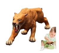Sabertooth Tiger Toy - PVC Prehistoric Figure, Educational Play Figurine | Realistic Smilodon Action Model For KidsFor Children Toddlerr Boys Girls Students Collectors School Birthday Giftt