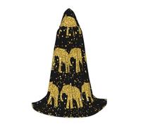 SABFWF Abstract Elephant Pattern Print Hooded Cloak For Men,Wizard Cape With Hood,Perfect For Halloween And Cosplay