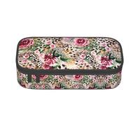 SABFWF Animal Tiger Leopard Print Rose Flower Print Multi-Functional Pen Case,Perfect for Students, Professionals, and Travelers Alike
