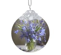 SABFWF Bluebell Bouquet01 Print Diy Round Handmade Pendant,Vintage Decorative Pendant,Indoor Use Glass Round Pendant